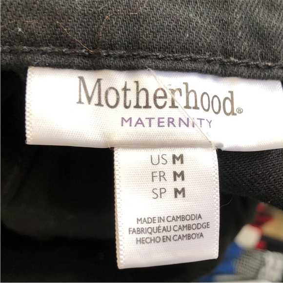Motherhood Distressed Maternity Black Denim Pants with Elastic Waist (M) - Picture 3 of 5